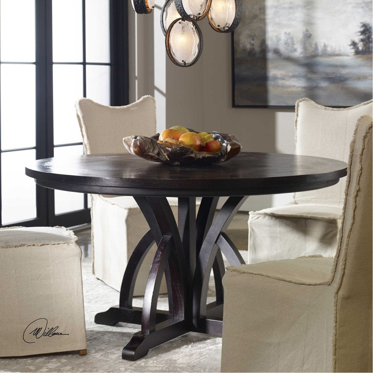 Uttermost Maiva Round Black Dining Table