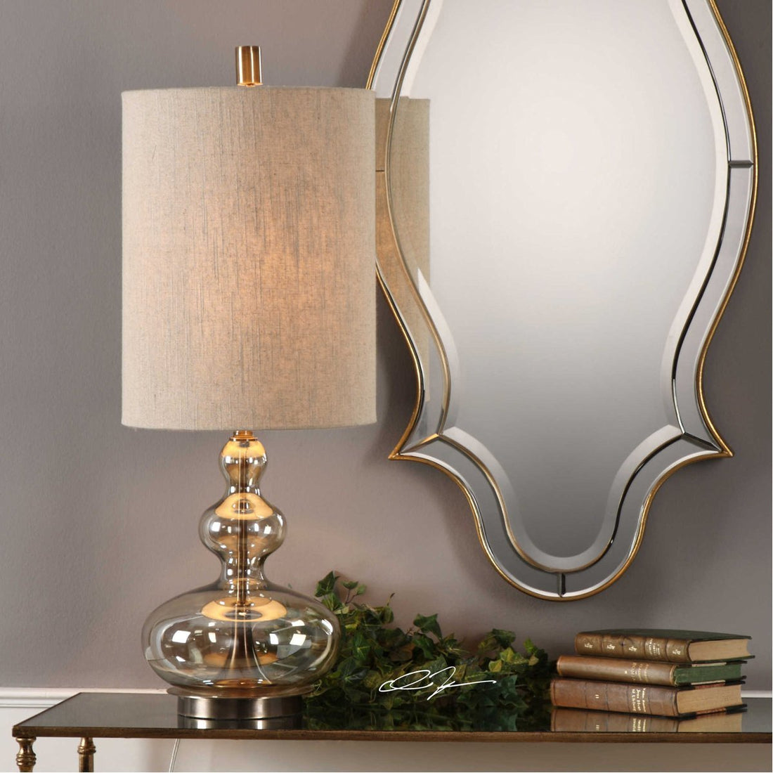 Uttermost Formoso Amber Glass Table Lamp