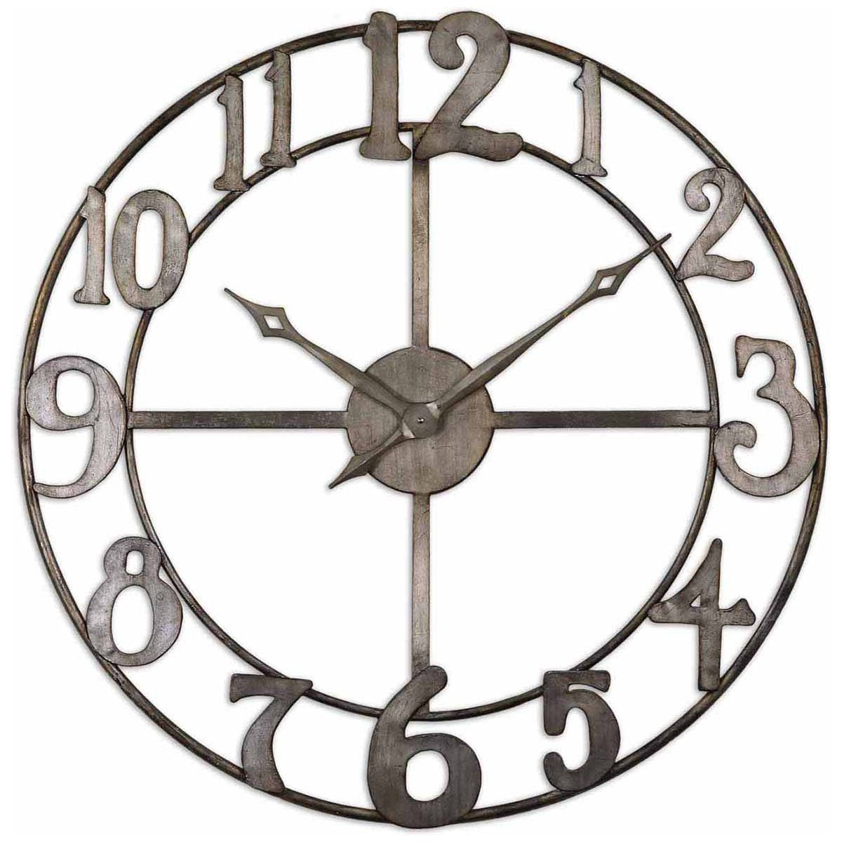 Uttermost Delevan 32-Inch Metal Wall Clock
