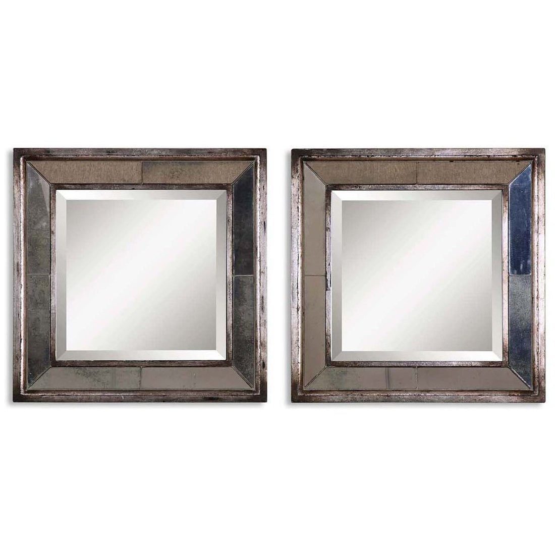 Uttermost Davion Squares Silver Mirror, Set of 2