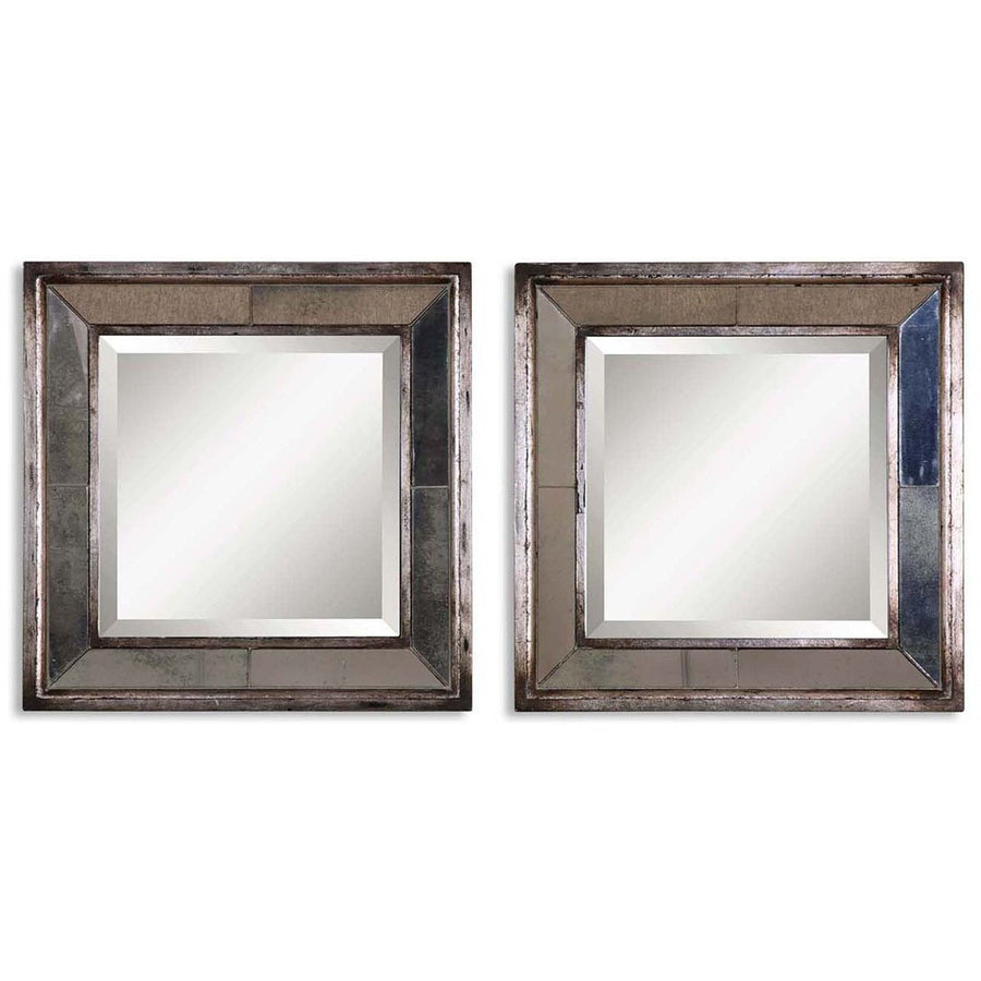 Uttermost Davion Squares Silver Mirror, Set of 2