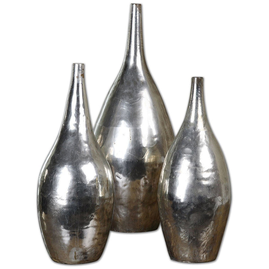 Uttermost Rajata Silver Vases, 3-Piece Set