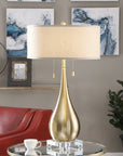 Uttermost Lagrima Brushed Brass Lamp