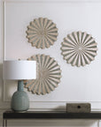 Uttermost Daisies Mirrored Circular Wall Decor, 3-Piece Set