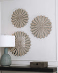 Uttermost Daisies Mirrored Circular Wall Decor, 3-Piece Set