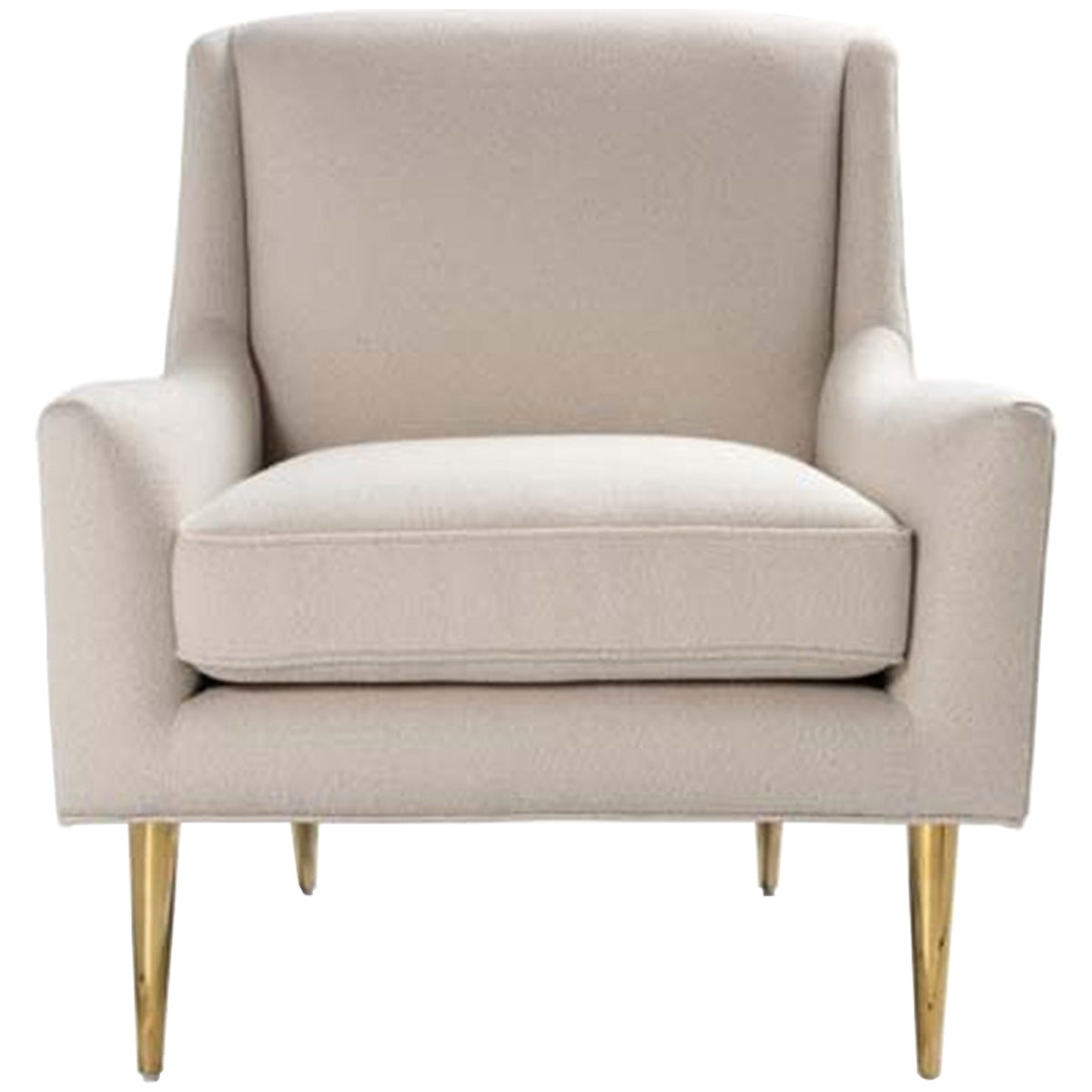 Worlds Away Wrenn Lounge Chair with Brass Legs
