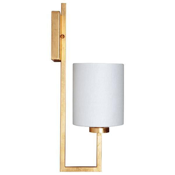 Worlds Away White Linen Shade Sconce