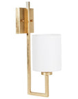 Worlds Away White Linen Shade Sconce