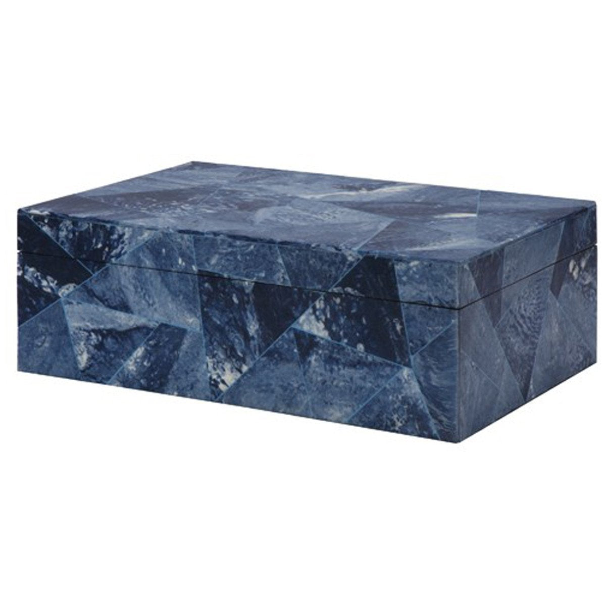 Worlds Away Hand Crafted Decorative Box in Various Blues
