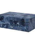 Worlds Away Hand Crafted Decorative Box in Various Blues