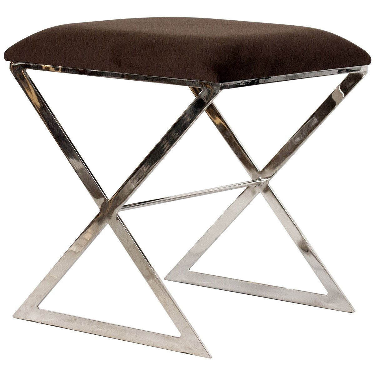 Worlds Away &quot;X&quot; Side Stool with Velvet Top X SIDE GU