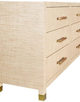 Worlds Away 6-Drawer Chest with Rattan Wrapped Handles