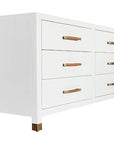 Worlds Away 6-Drawer Chest in Matte White Lacquer