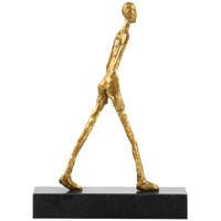 Villa & House Walking Man Gold Statue