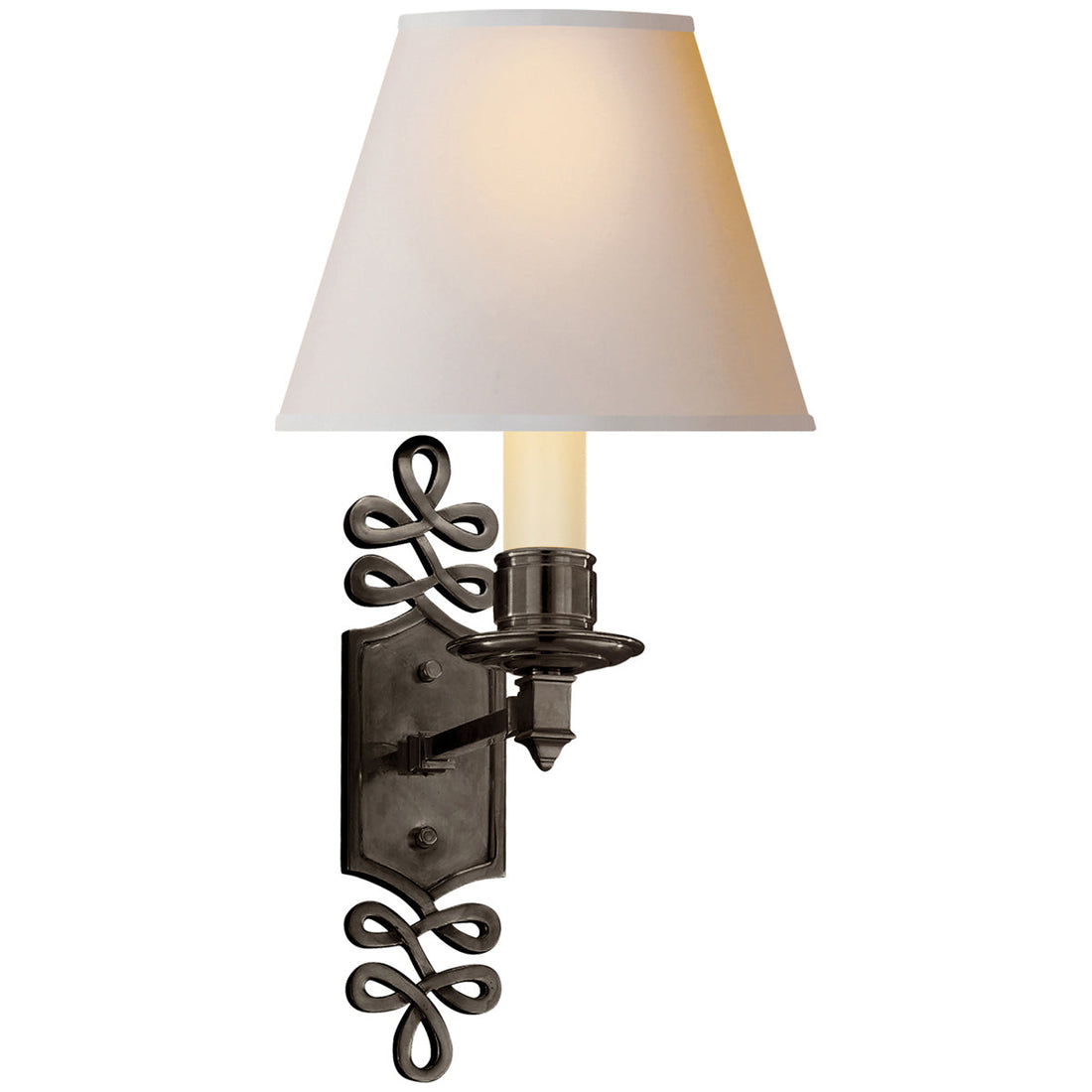 Visual Comfort Ginger Single Arm Sconce with Natural Paper Shade