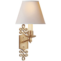 Visual Comfort Ginger Single Arm Sconce with Natural Paper Shade