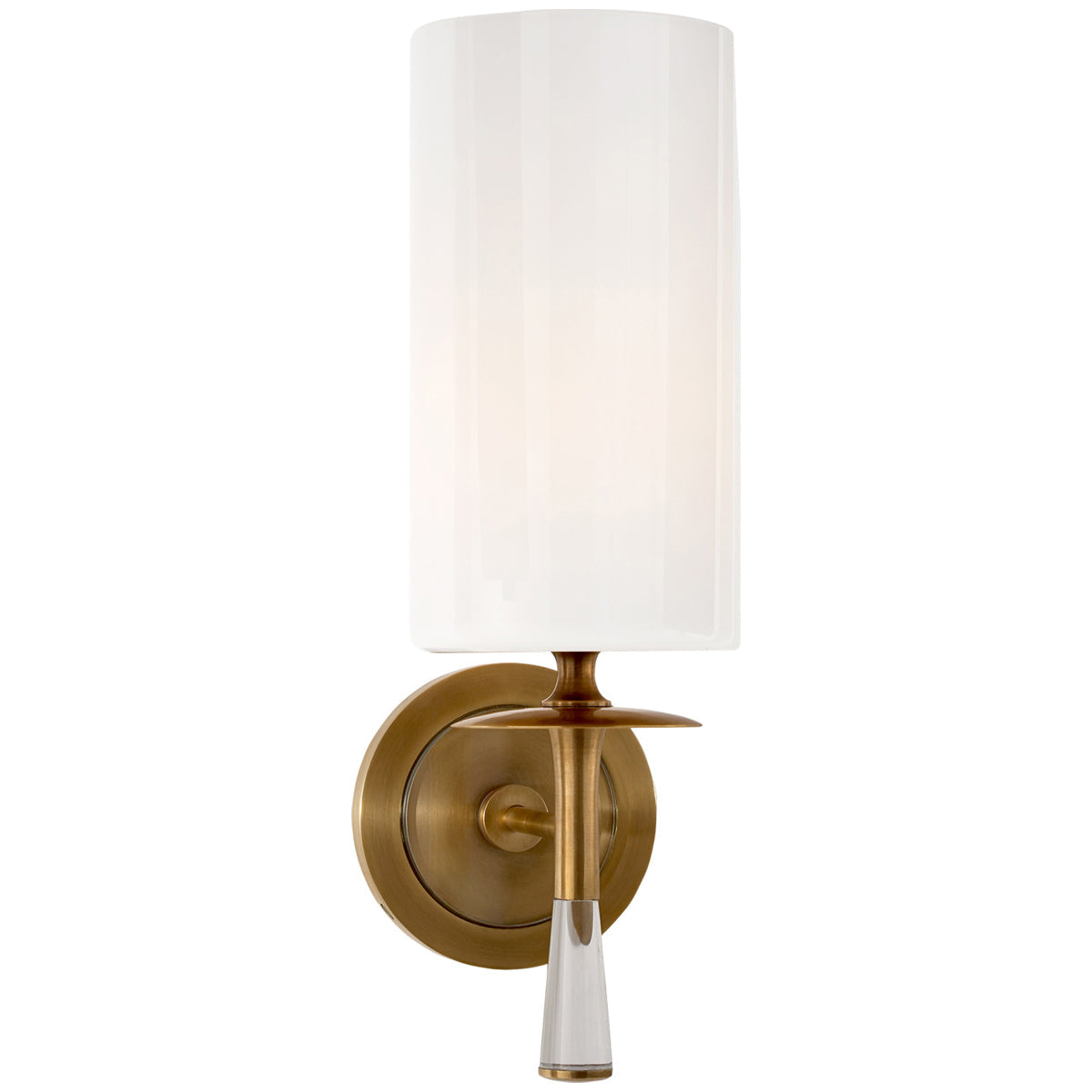 Visual Comfort Drunmore Single Sconce in Crystal with Glass Shade