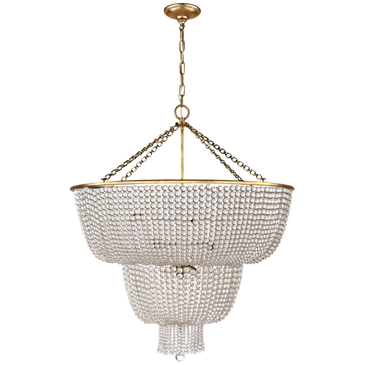 Visual Comfort Jacqueline Two-Tier Chandelier with Clear Glass
