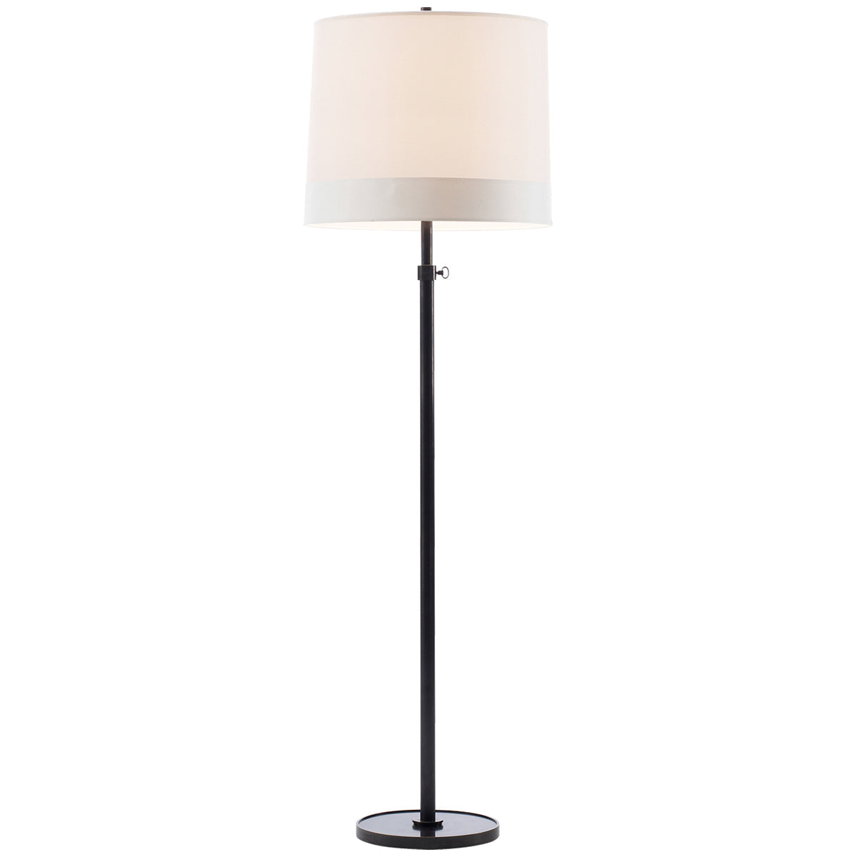 Visual Comfort Simple Floor Lamp with Silk Banded Shade