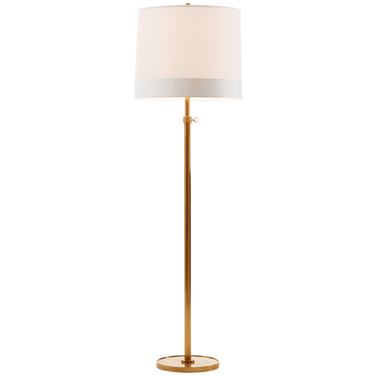 Visual Comfort Simple Floor Lamp with Silk Banded Shade