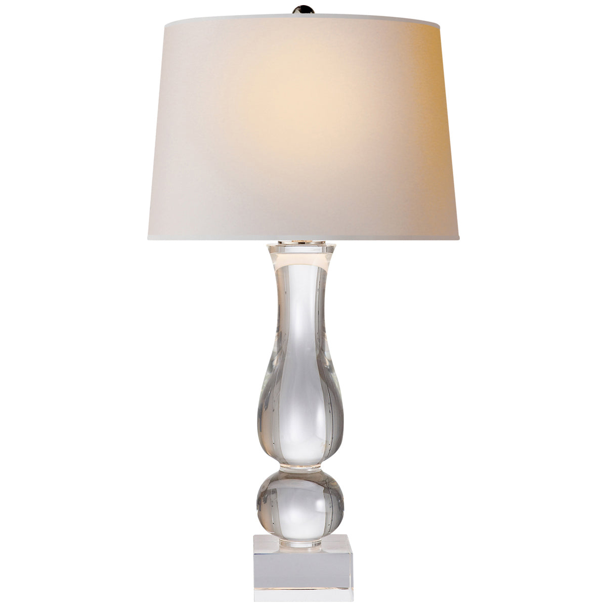 Visual Comfort Contemporary Balustrade Table Lamp in Crystal