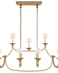 Visual Comfort Flemish Large Linear Pendant with Linen Shades