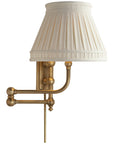 Visual Comfort Pimlico Swing Arm Sconce with Linen Collar Shade