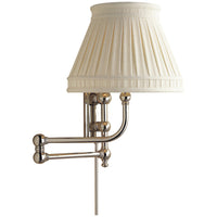 Visual Comfort Pimlico Swing Arm Sconce with Linen Collar Shade