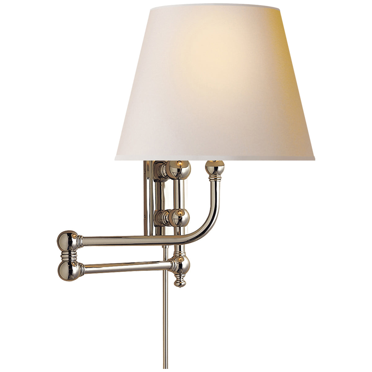 Visual Comfort Pimlico Swing Arm Sconce with Natural Paper Shade