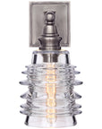 Visual Comfort Covington Sconce with Clear Ribbed Wide Glass