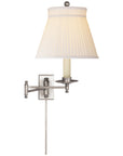 Visual Comfort Dorchester Swing Arm Sconce with Silk Crown Shade