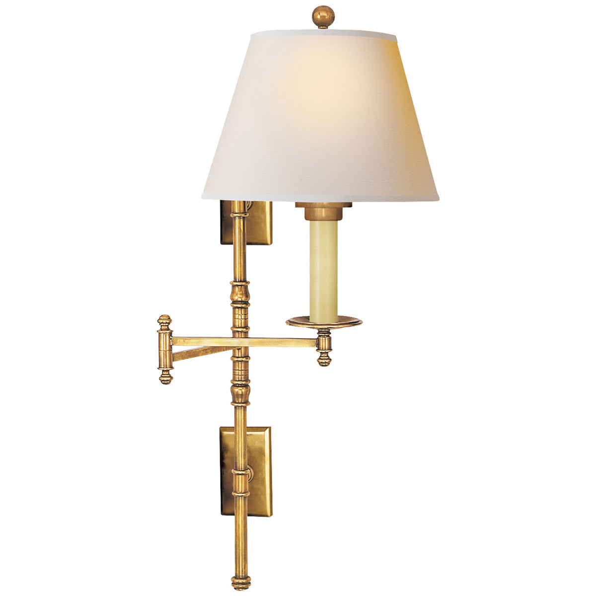 Visual Comfort Dorchester Double Backplate Swing Arm Sconce