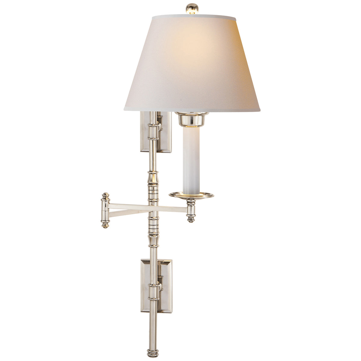 Visual Comfort Dorchester Double Backplate Swing Arm Sconce