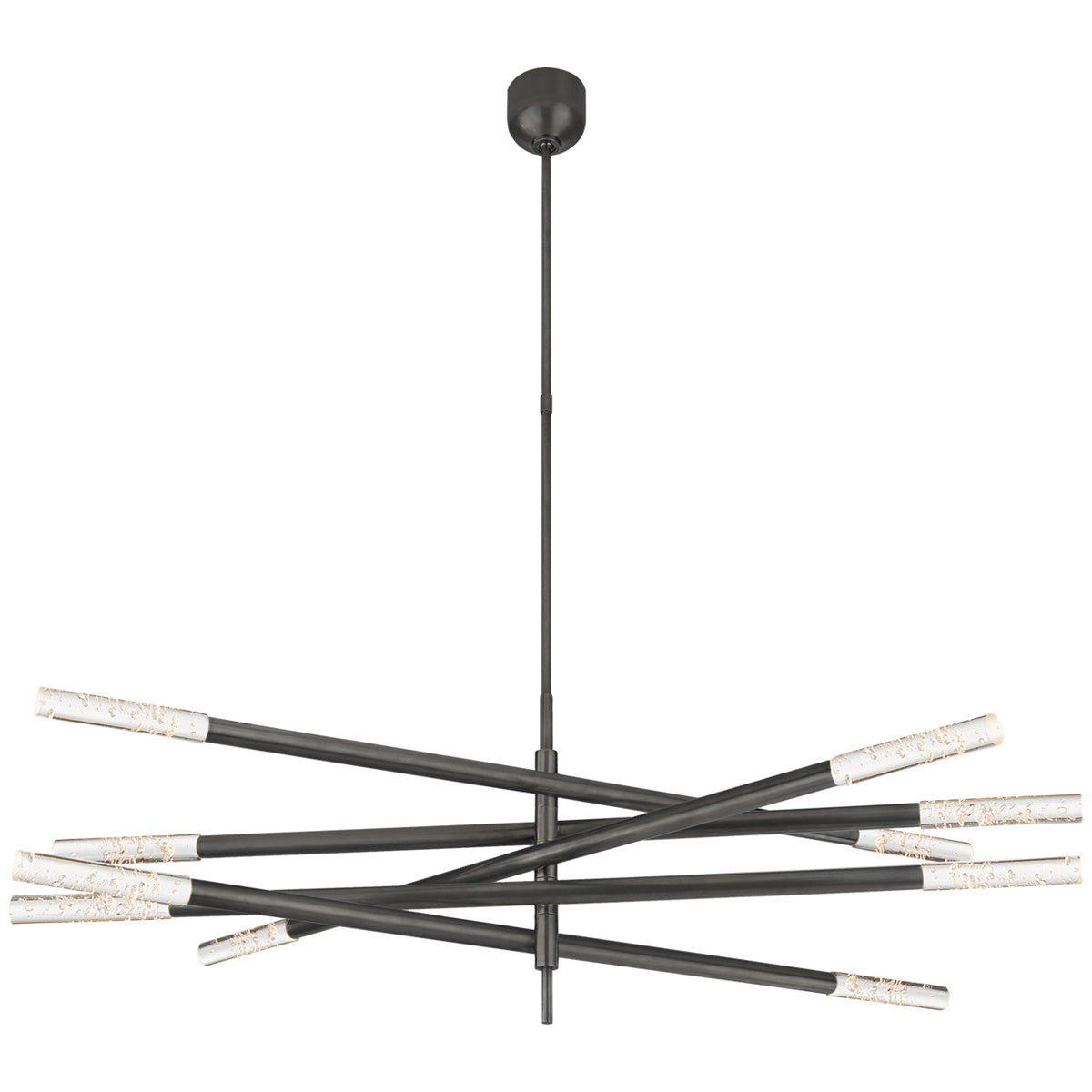 Visual Comfort Rousseau 10-Light Articulating Chandelier, Seeded Glass