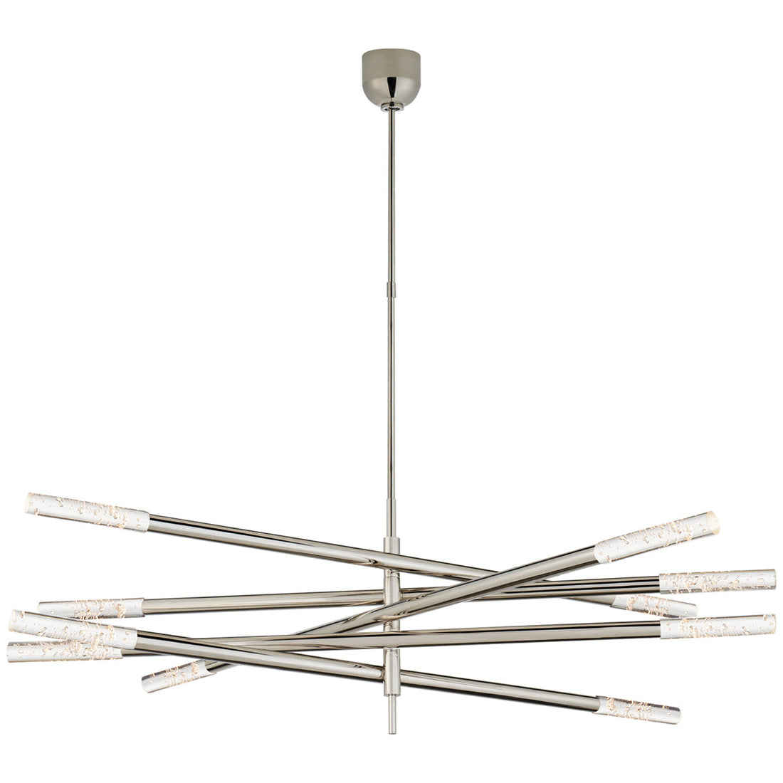 Visual Comfort Rousseau 10-Light Articulating Chandelier, Seeded Glass