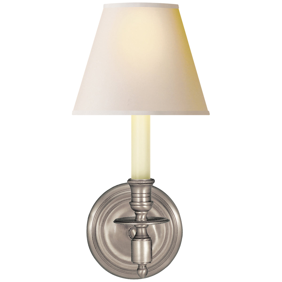 Visual Comfort French Single Sconce with Natural Paper Shade
