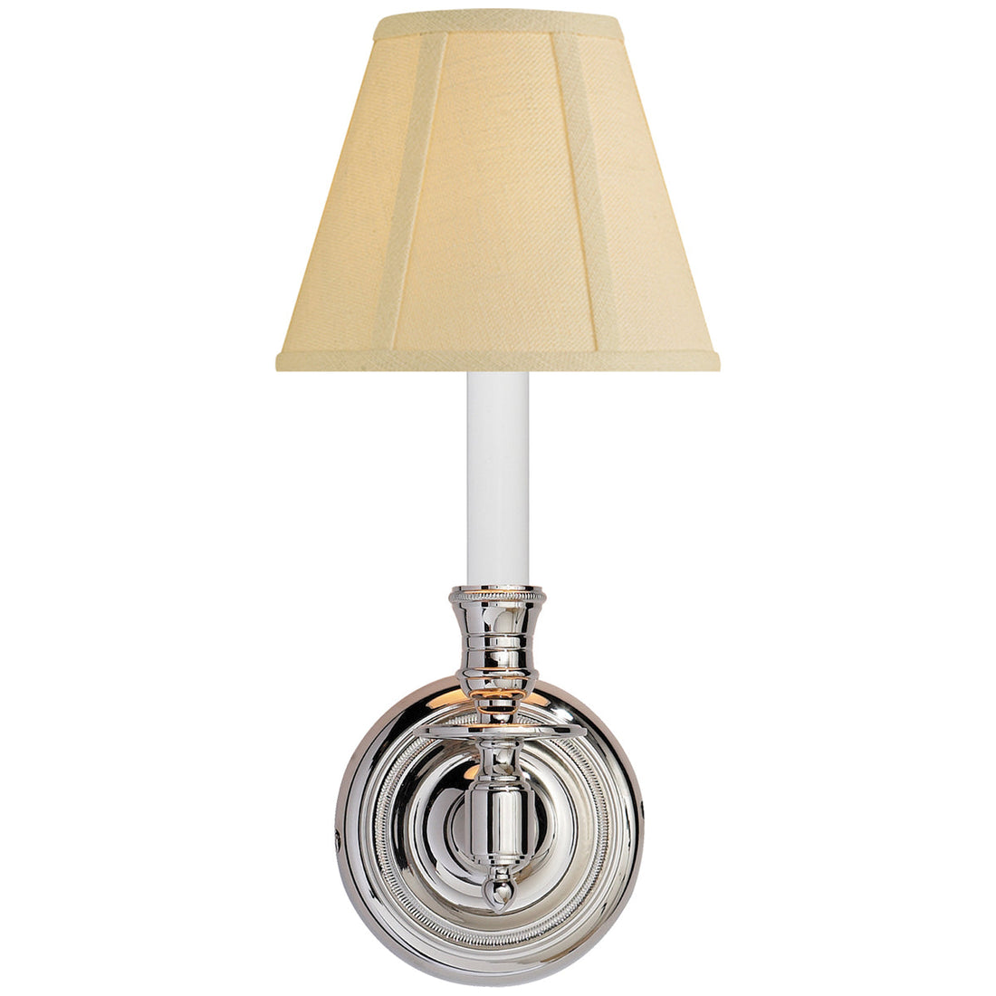 Visual Comfort French Single Sconce with Linen Shade