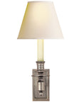 Visual Comfort French Single Library Sconce with Natural Paper Shade