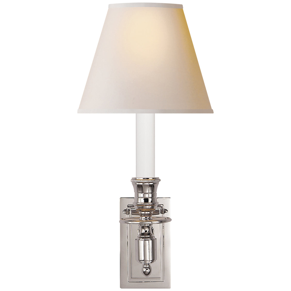 Visual Comfort French Single Library Sconce with Natural Paper Shade