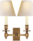 Visual Comfort French Double Library Sconce with Natural Paper Shade