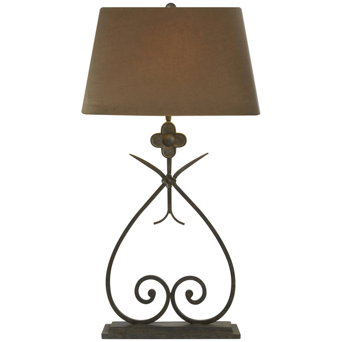 Visual Comfort Harper Table Lamp with Taupe Linen Shade