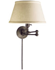 Visual Comfort Boston Swing Arm Sconce with Linen Shade