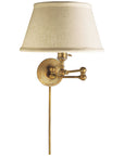 Visual Comfort Boston Swing Arm Sconce with Linen Shade