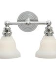 Visual Comfort Boston Functional Double Light with White Glass