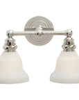 Visual Comfort Boston Functional Double Light with White Glass