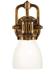 Visual Comfort Yoke Suspended Sconce with White Glass