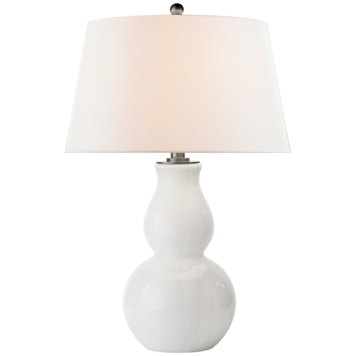 Visual Comfort Open Bottom Gourd Table Lamp with Linen Shade