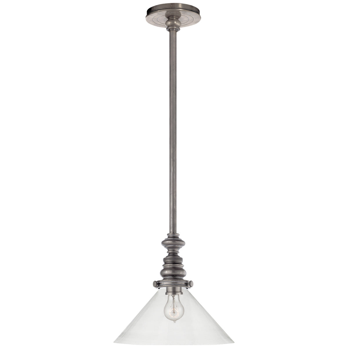 Visual Comfort Boston Pendant with Clear Glass Slant Shade