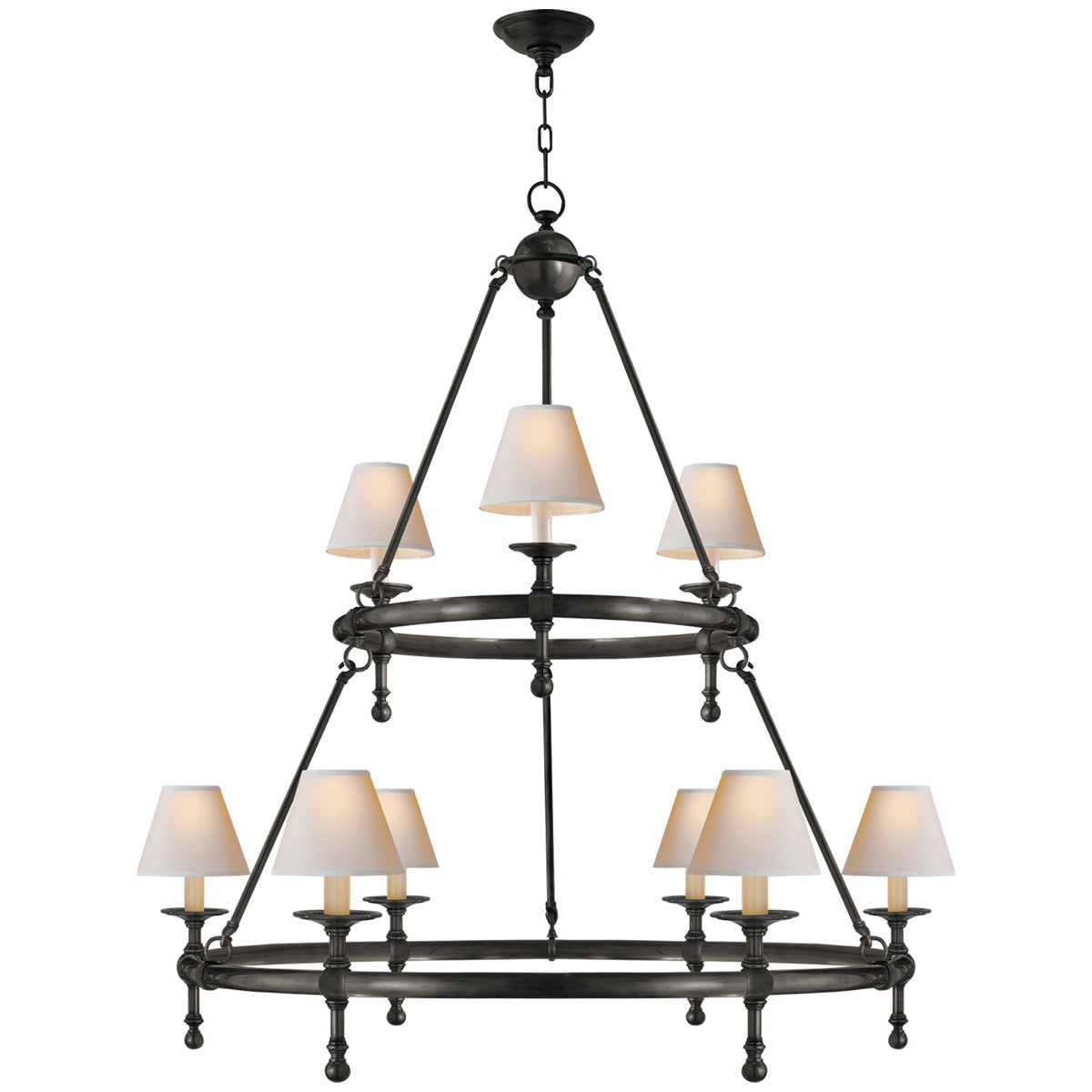 Visual Comfort Classic Two-Tier Ring Chandelier