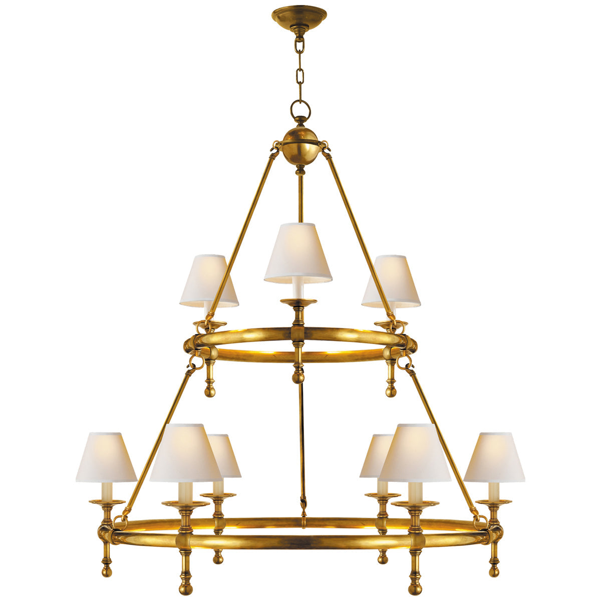 Visual Comfort Classic Two-Tier Ring Chandelier